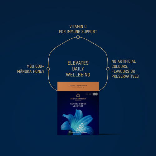 Manuka Honey Lemon & Ginger Lozenges with Vitamin C NZ